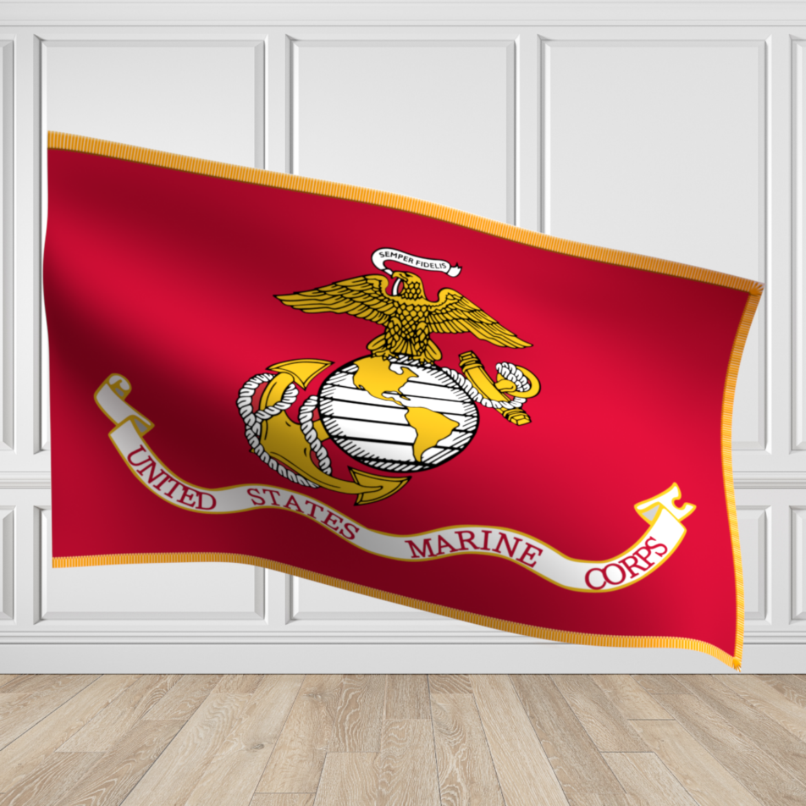 Picture of Marine Corps Nylon Flags - Pole Sleeve & Fringe